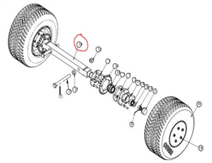 AXLE WITH NUTS & WASHERS