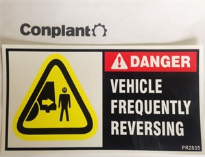 DECAL - VEHICLE FREQUENTLY REVERSING